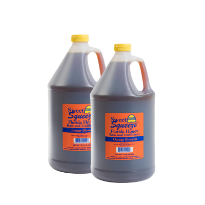 Sweet Squeeze Raw Orange Blossom Honey - 12lb Gallon (2 Pack