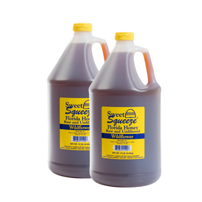 Sweet Squeeze Raw Wildflower Honey - 12lb Gallon (2 Pack)