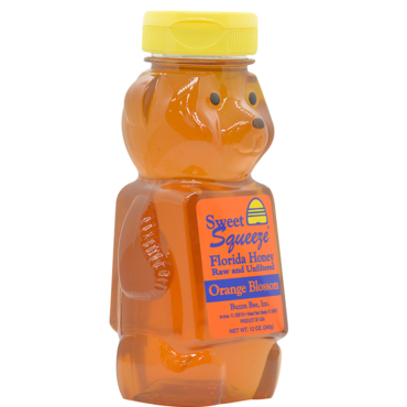 12 ounce orange blossom honey bear container